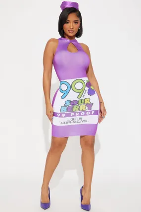 99 Brand Sour Berry Liqueur 1 Piece Dress Costume - Blue