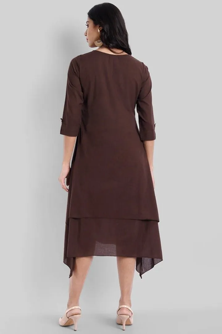 Brown Mul Cotton Hunter Dress