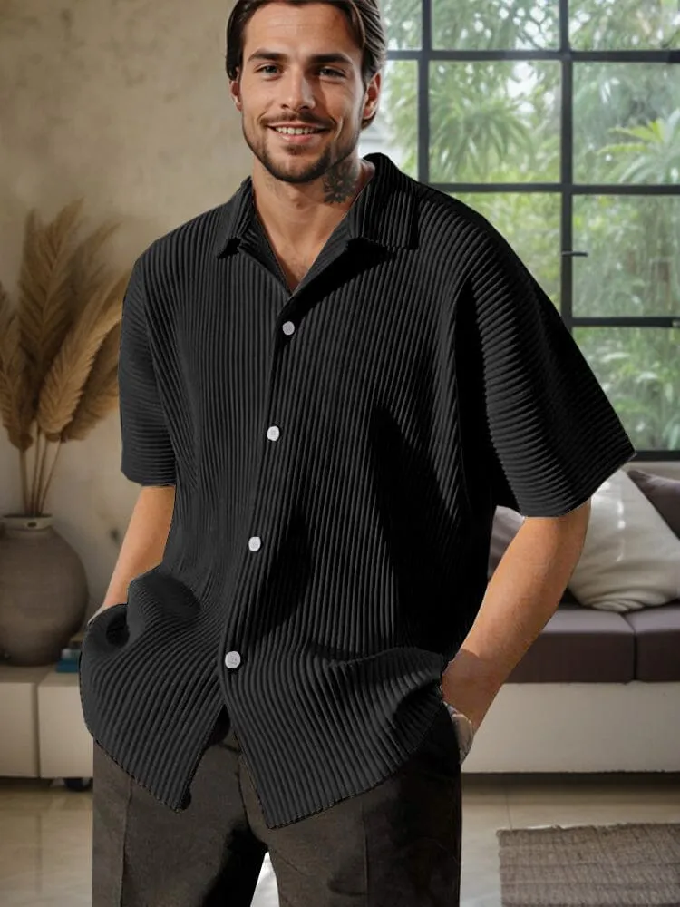 Casual Simple Striped Textured Shirt