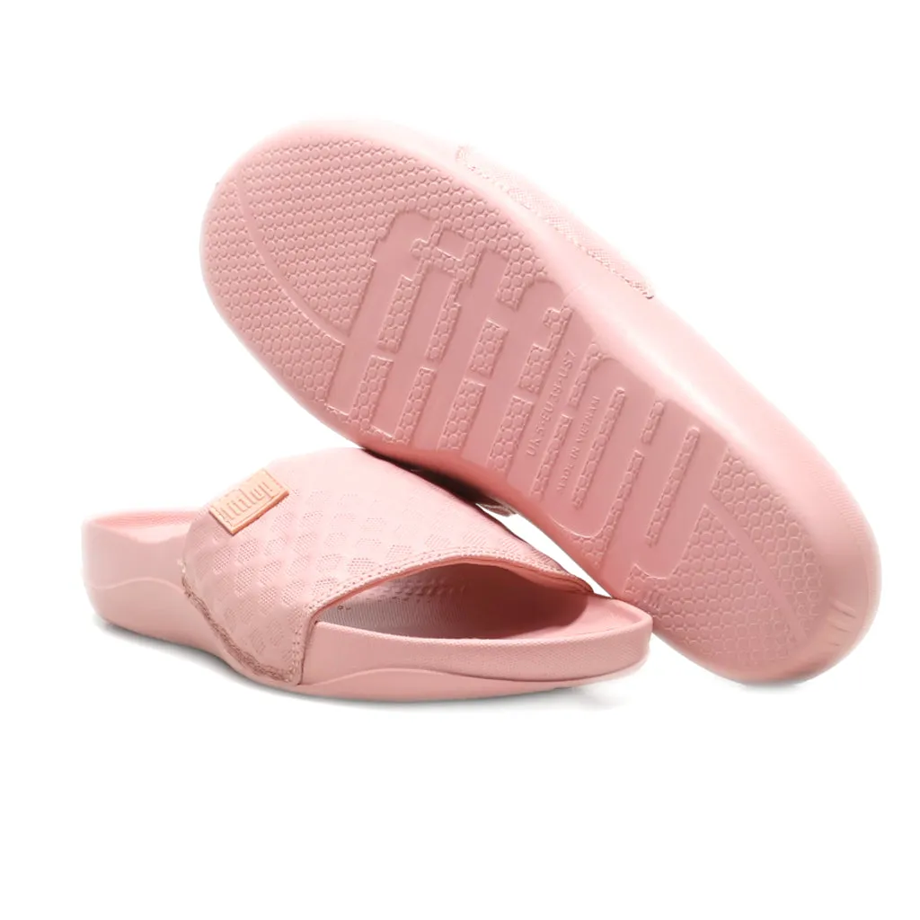 Fitflop Sliders Pu Leather Pink Colour For Women