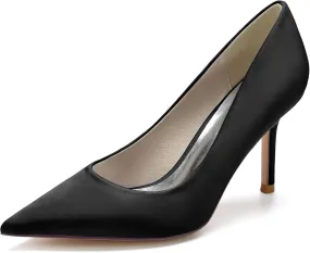 FufoneUS Wedding Bridal Shoes Women's Stiletto High Heel Dress Pumps Pointed Toe Evening Party Shoes,Black,12