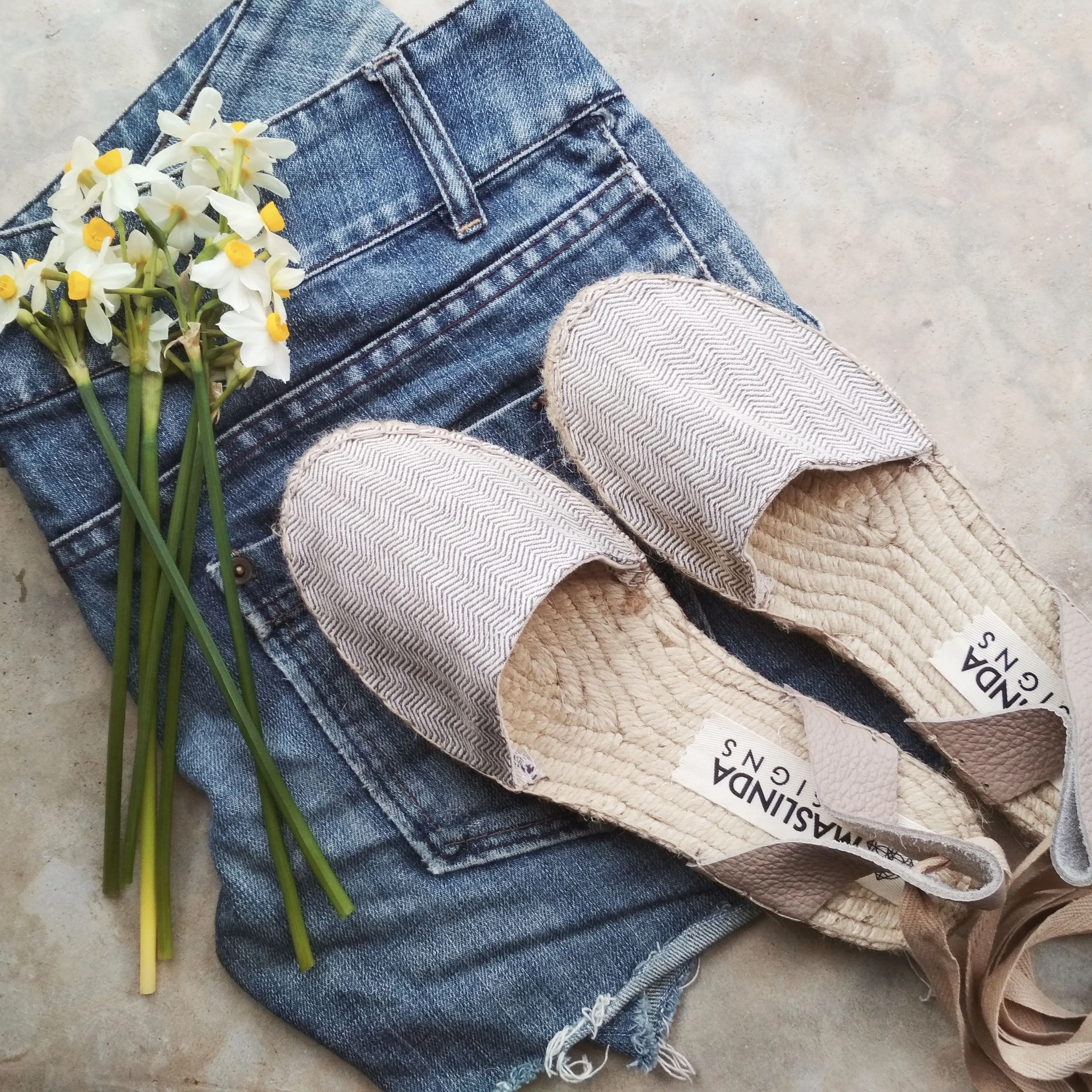 Herringbone Espadrilles - Double Sole