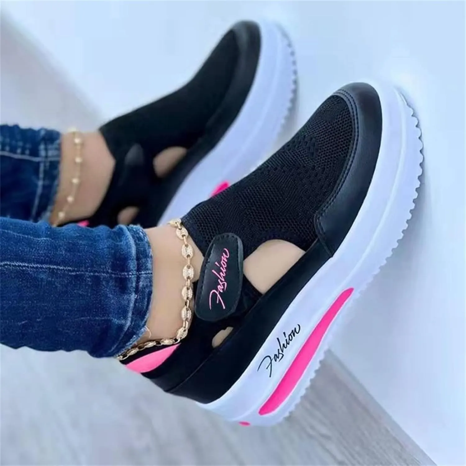 Ladmiple Womens Shoes Dressy Casual Loafers Canvas Slip On Fashion Comfortable Low Top Platform Walking Flats Sneakers