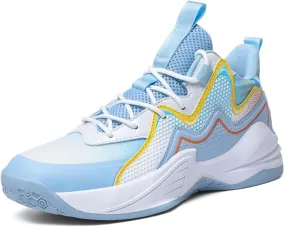 Men's Breathable Mesh Lace Up Basketball Shoes Fashion High-Top Non-Slip Sneakers Casual Gym Sports Tennis Jogging Shoes