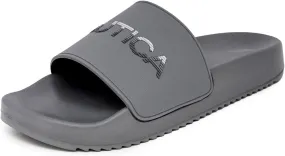 Nautica Men's Slide Sandals – Comfortable Slip-On Pool & Beach Shoes with Cushioned Footbed for Casual Wear