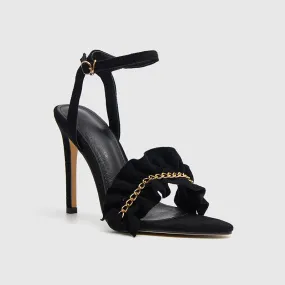Pointy Toe High Heels Sandals  Black