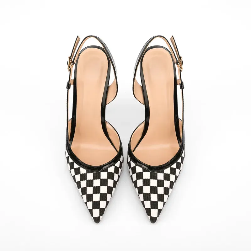 Pre Order:  Checkerboard Pointed High Stiletto