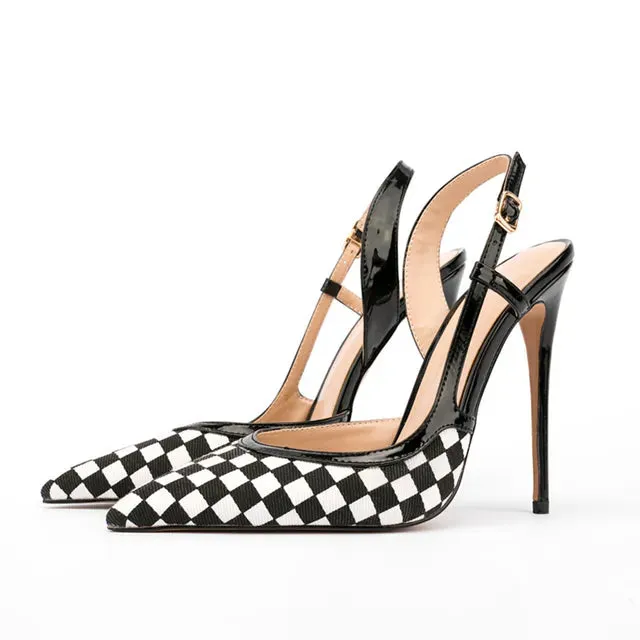 Pre Order:  Checkerboard Pointed High Stiletto