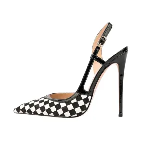Pre Order:  Checkerboard Pointed High Stiletto