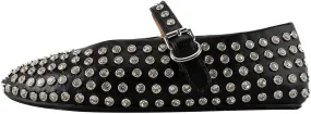 Rhinestone Flats for Women Crystal Studded Mary Jane Ballet Flats Shoes Buckle Strap Sparkly Casual Dress Ballerina Shoes
