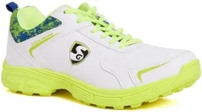 SG Savage Stud Cricket Shoe for Men and Boys Material: Mesh & PVC Lightweight Improved Stability in The Game, White R Blue Lime, 8 Men
