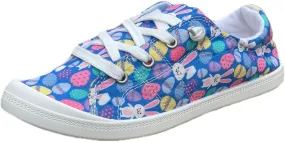 Women Fashion Casual Sneakers Canvas Lace-Up Loafers Lightweight Ladies Shoes Flat Soft Soled Comfortable Shoes Cute Slip on Wide Feet Toe Box Breathable Arch printed lace couples B84-Green