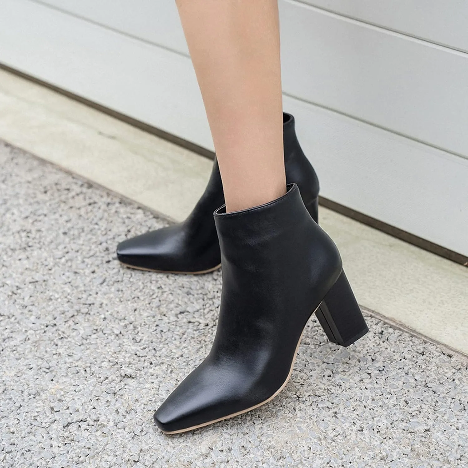 Women Formal Block High Heels Chelsea Ankle Boots
