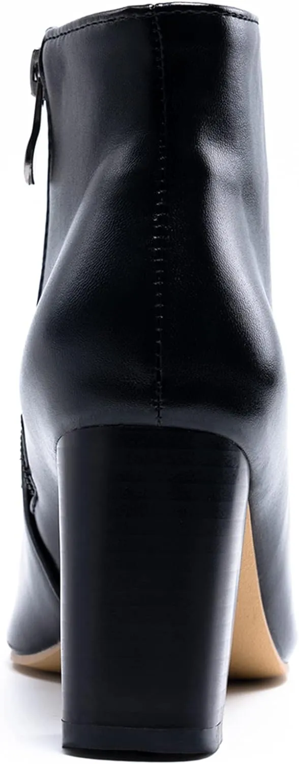 Women Formal Block High Heels Chelsea Ankle Boots