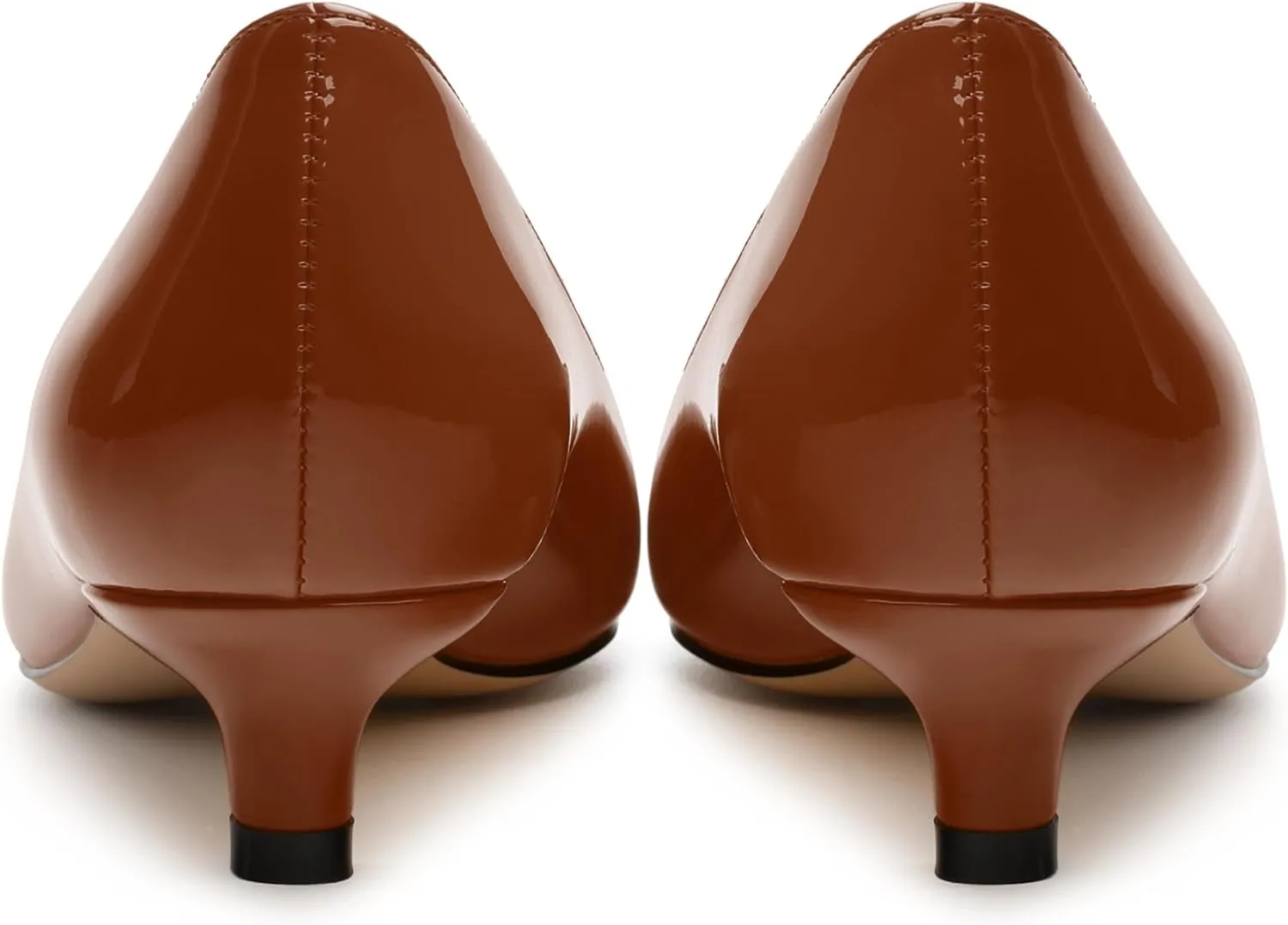 Women's Pumps, Pointed Toe Kitten Heels, Fashion Solid Patent High Heels for Women 1.3 Inch