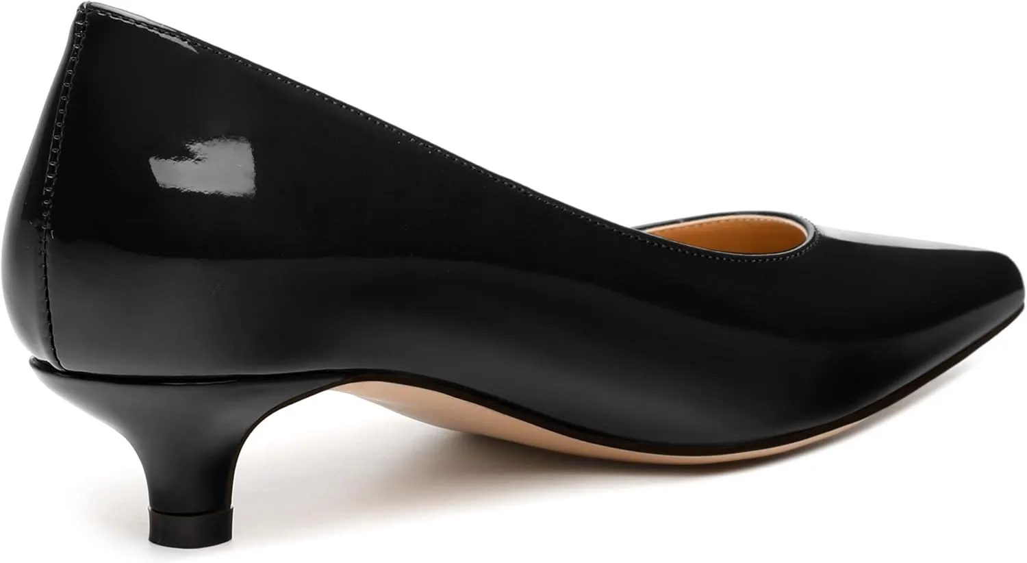Women's Pumps, Pointed Toe Kitten Heels, Fashion Solid Patent High Heels for Women 1.3 Inch