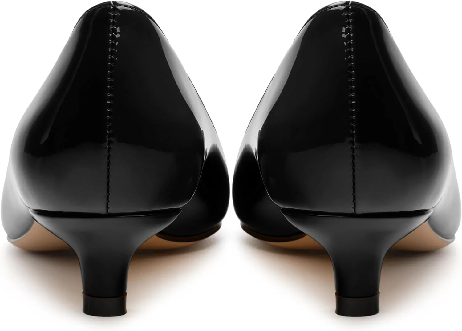 Women's Pumps, Pointed Toe Kitten Heels, Fashion Solid Patent High Heels for Women 1.3 Inch