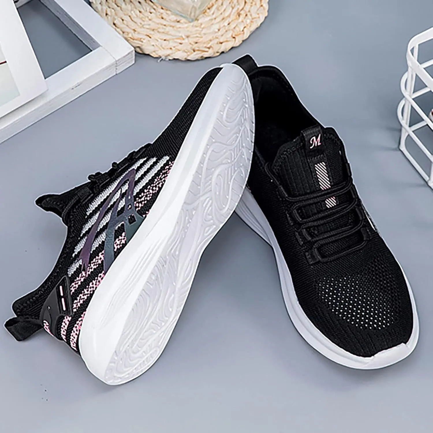 Womens White Platform Sneakers Zapatos Tenis para Corregir Juanetes De Mujer Black Workout Tennis Shoes for Women Black Casual Sneakers Women Women Orthopedic Sneakers Stylish Walking Shoes
