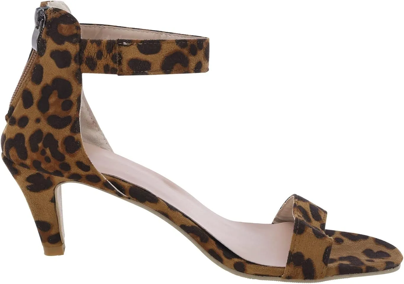 Yanzhenglip Sandals Women, Women'S Leopard Sandals High Heels, Fashion Pointy Sandals Stiletto Comfortable Mid-Heel Dress Sandals Classic Open-Toe Sandals