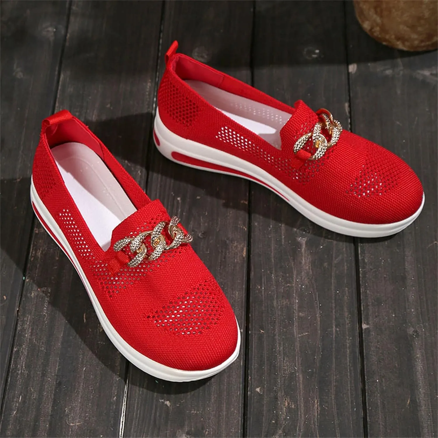 ZSpzx Loafers for Women Air Cushioned Mesh Flat Breathable Comfort Walking Sneakers Low Top Slip on Arch Support Casual Boat Shoes Elastic Athletic Shoe for Jogging Running Daily Wear